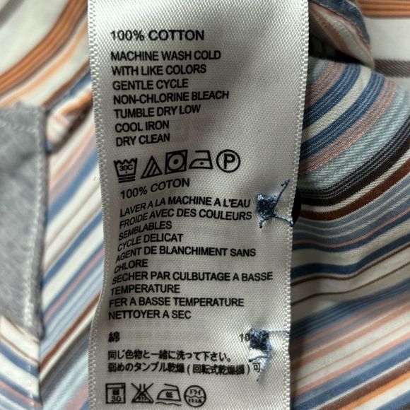 Tommy Bahama Striped Button Down Long Sleeve 100% Cotton Shirt - Picture 6 of 10